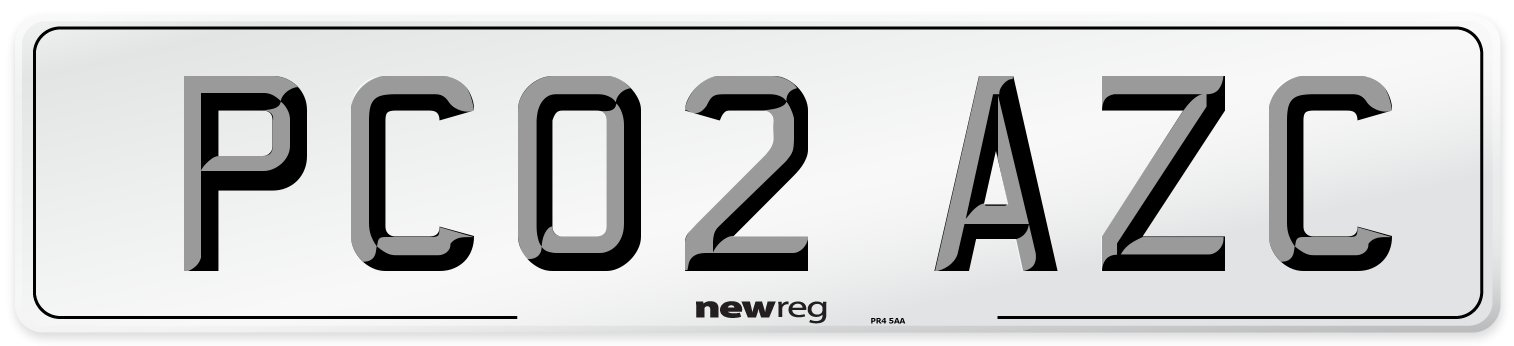 PC02 AZC Number Plate from New Reg